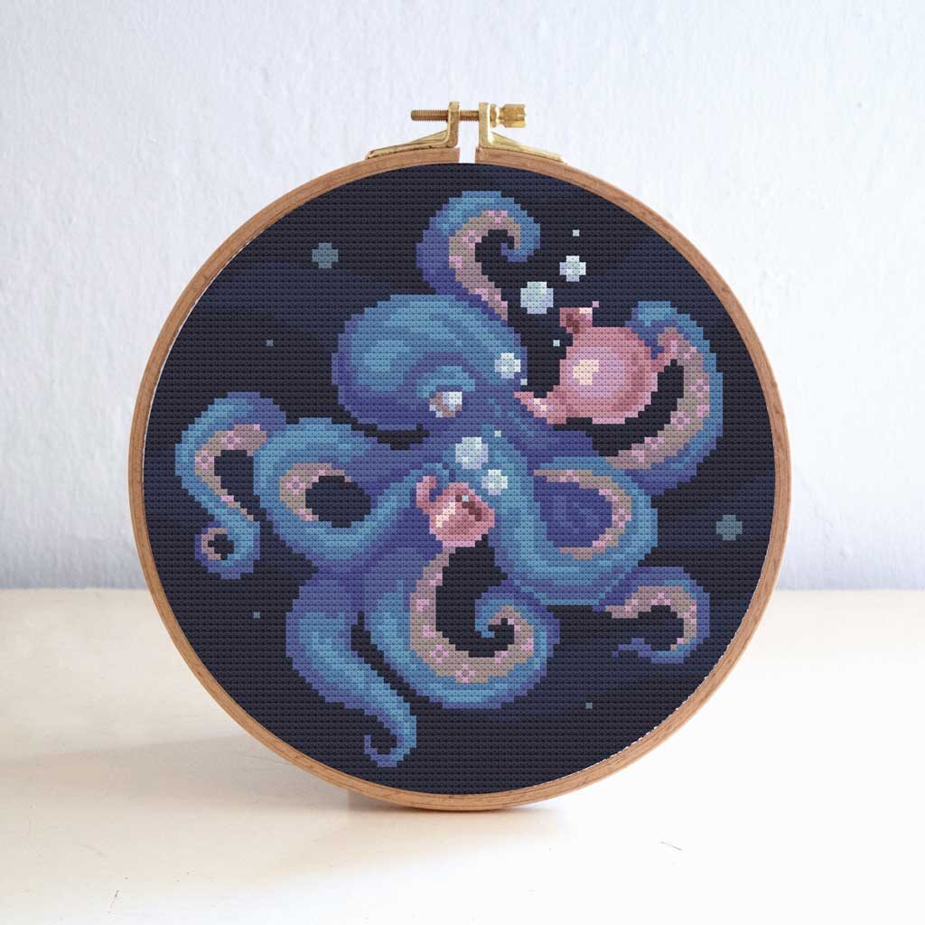 Octopus Drinking Coffee